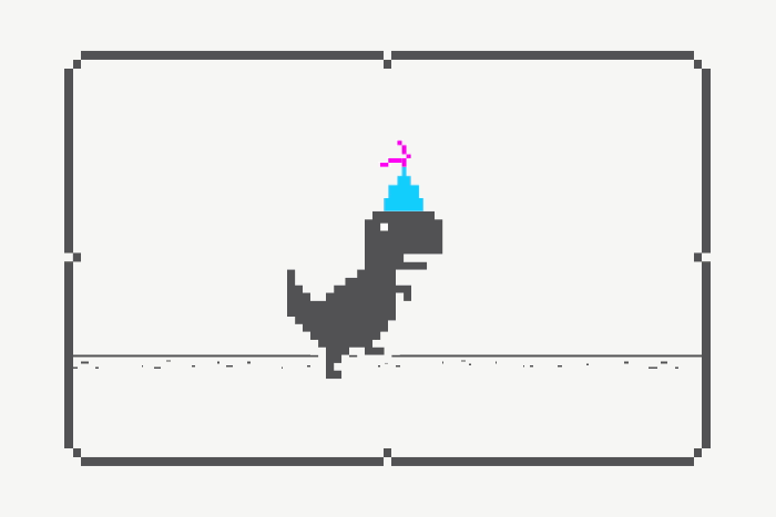 Chrome offline dinosaur cute toy