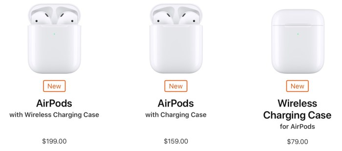 New airpods launched wireless charging