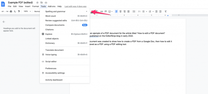 Google docs grammar suggestions