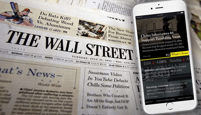 Wall street journal part of apples news